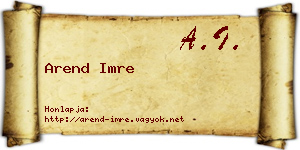 Arend Imre névjegykártya